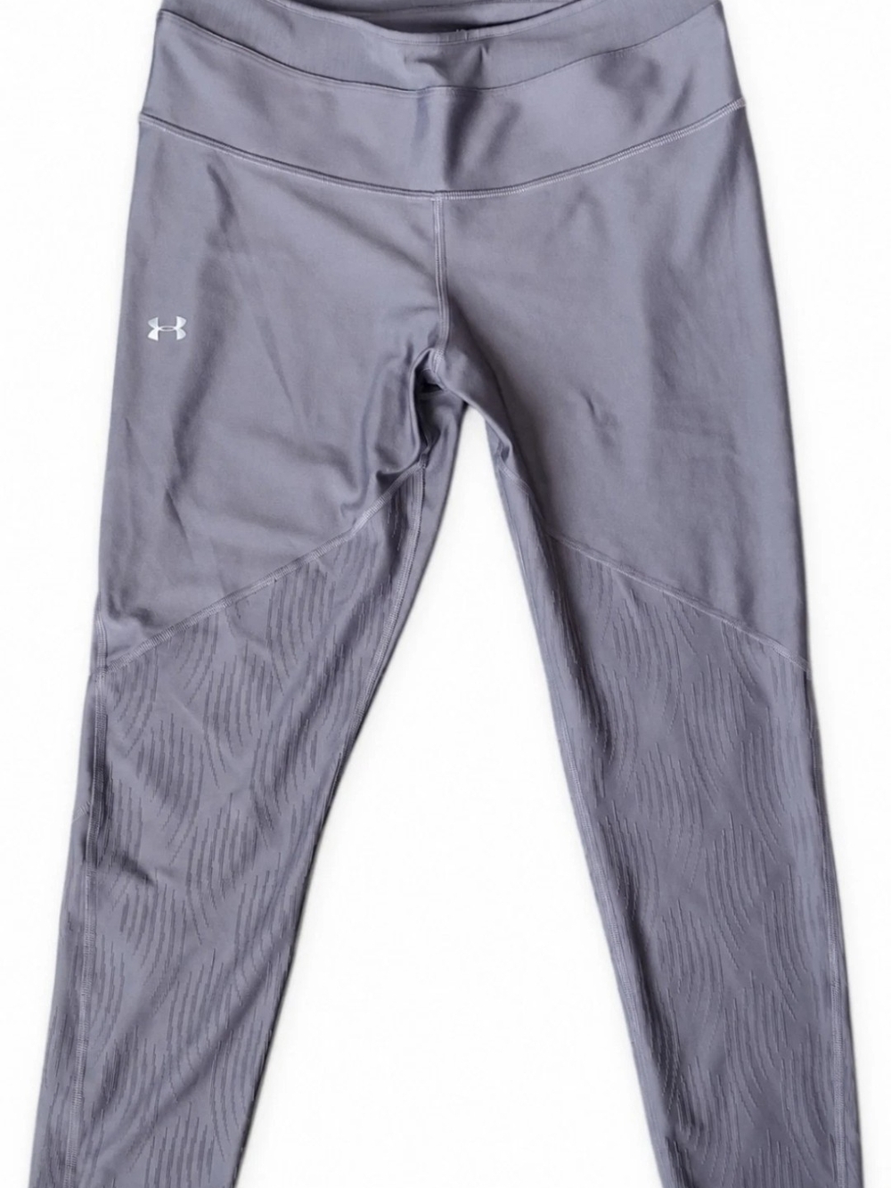 Under Armour Women's Large HeatGear Compression Leggings Gray Textured